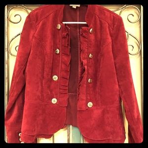 Dressbarn Burgandy Military-Style Blazer